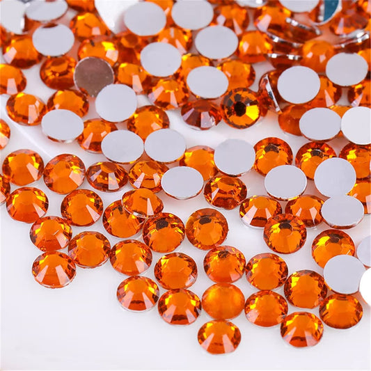 1000 Pieces SS20 5mm Flatback Rhinestones Clear Glass Round Gems Crystals for Nail Art DIY Crafts Clothes Shoes Bags （Orange）-GlimoraGlow