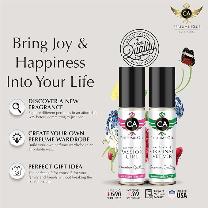 CA Perfume Impression of Eternal For Women Replica Fragrance Body Oil Dupes Alcohol-Free Essential Aromatherapy Sample Travel Size Concentrated Long Lasting Attar Roll-On 0.3 Fl Oz/10ml-GlimoraGlow