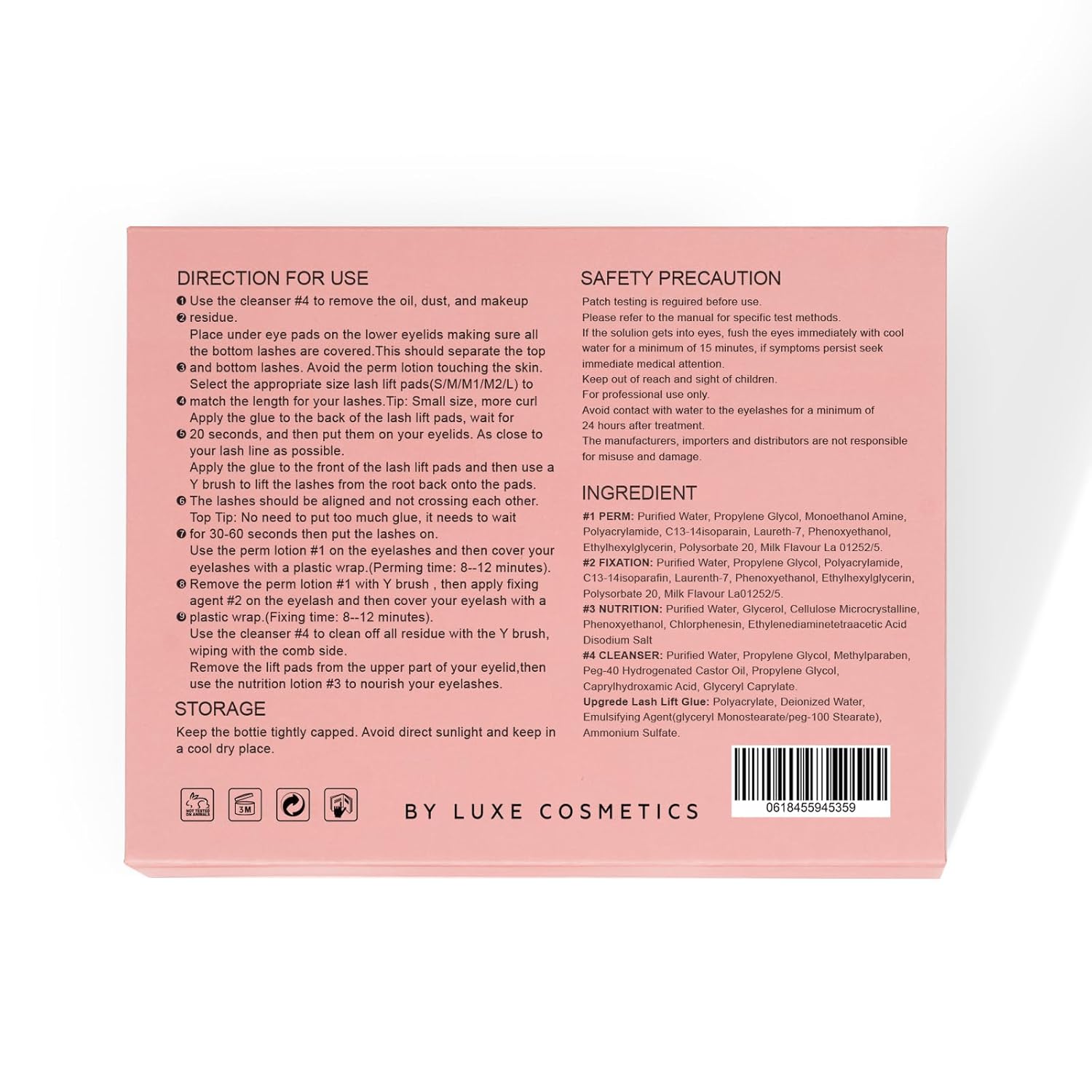 Luxe Cosmetics - Lash Lift Kit - Complete Set for Eyelash Lifting - New Pro Version - Easy to Apply and Long Lasting Finish - Professional Results up to 8 Weeks-GlimoraGlow