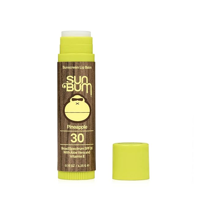 Sun Bum SPF 30 Sunscreen Lip Balm | Vegan and Cruelty Free Broad Spectrum UVA/UVB Lip Care with Aloe and Vitamin E for Moisturized Lips | Pineapple Flavor |.15 oz-GlimoraGlow