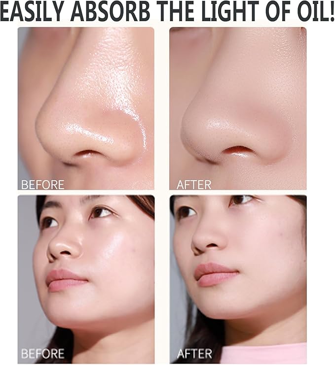 Natural Bamboo Charcoal Facial Oil Blotting Paper,100pcs Oil Blotting Sheets with Portable Mirror & Makeup Puff for Oily Face Skin,Oil Control Film Easy Take Out Handy Friendly Oil Absorbing Tissues-GlimoraGlow