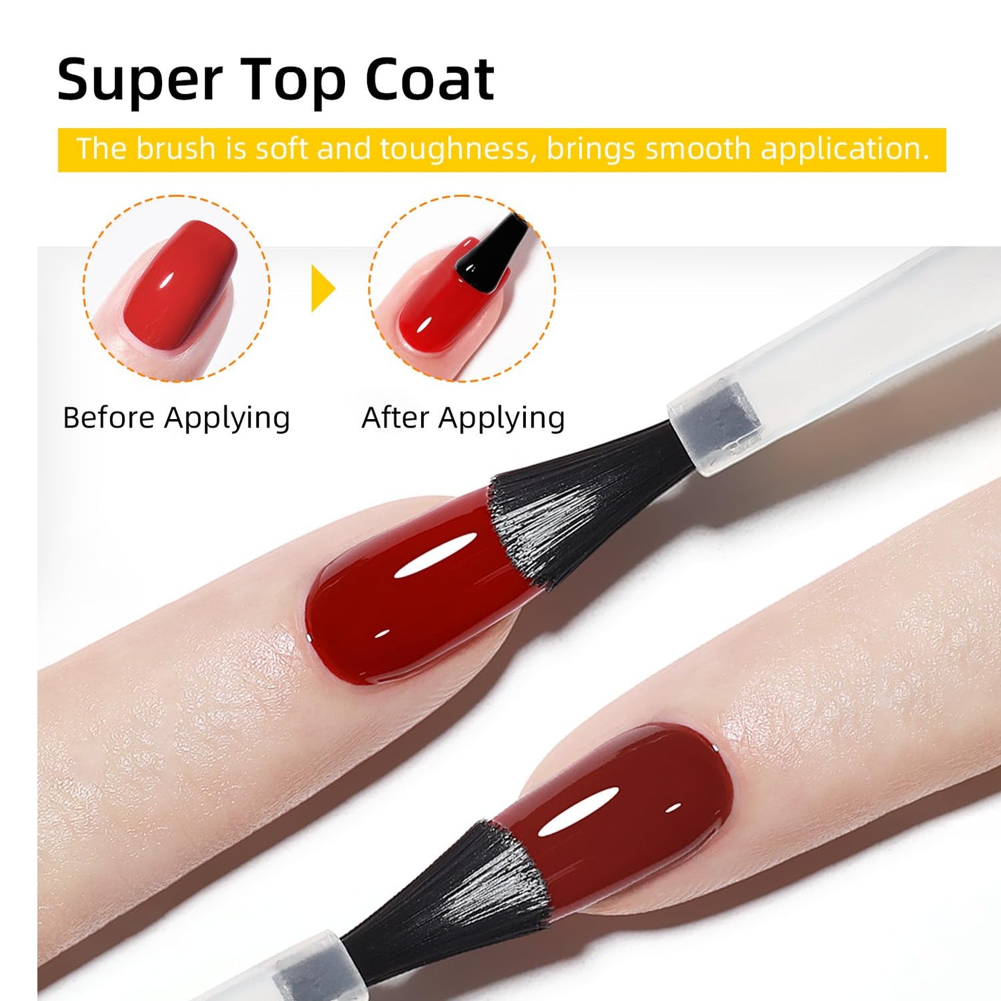 JODSONE 18ml Top Coat Gel Polish No Wipe High Gloss Shine Finish Long Lasting Gel Nail Polish Professional Manicure for Home DIY and Nail Salon-GlimoraGlow