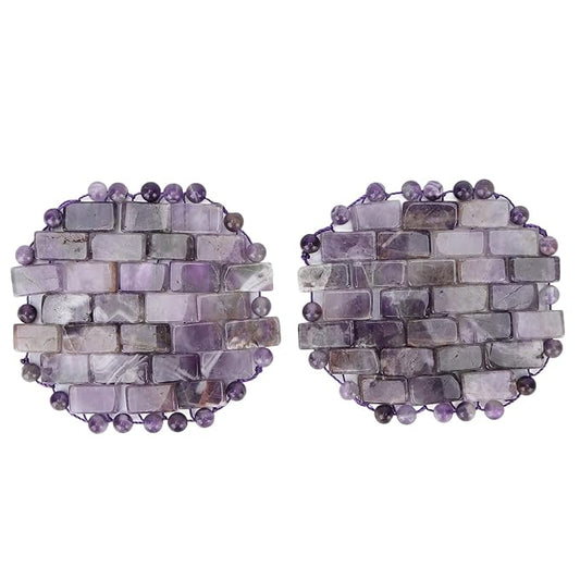 Jade Eye Mask, Amethyst Eye Pack Wrinkles Swelling Elimination Dark Circles Fading Jadestone Eye Massager Eye Pad Eye Shape Eye Covers for Men Women Soothing Eye Patch Reducing Facial Edema Stone-GlimoraGlow