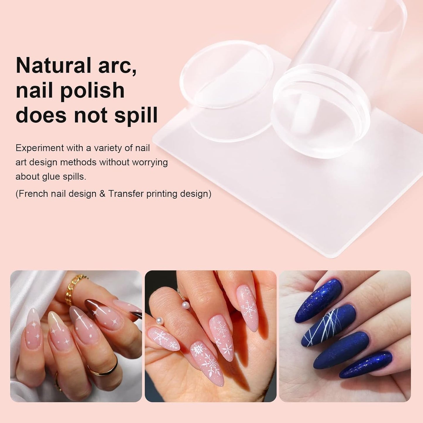 14PCS Nail Art Stamper Clear Silicone Nails Stamping Jelly with Scraper Transparent Visible Body DIY Manicure Nail Art Tool P-GlimoraGlow
