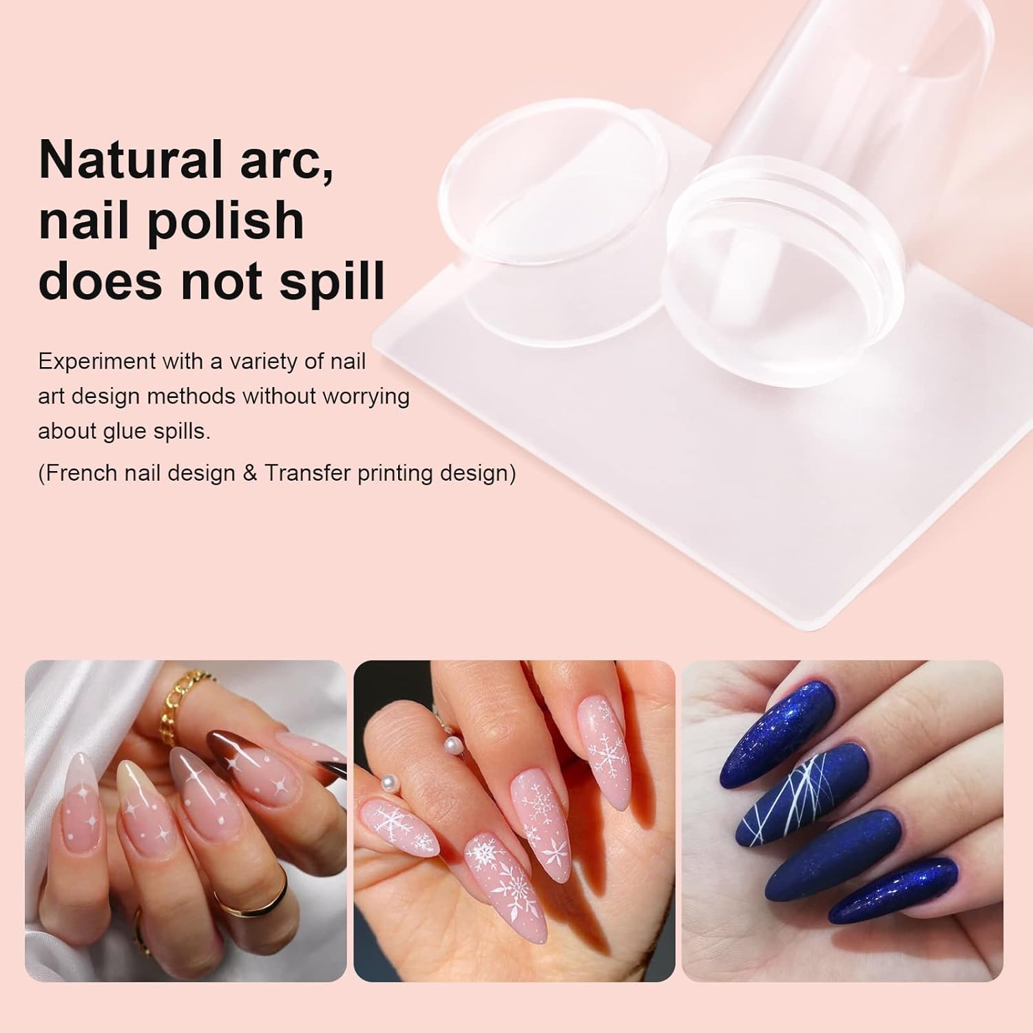 14PCS Nail Art Stamper Clear Silicone Nails Stamping Jelly with Scraper Transparent Visible Body DIY Manicure Nail Art Tool P-GlimoraGlow