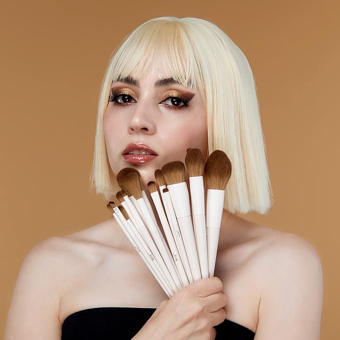 Jessup Makeup Brushes 14Pcs Makeup Brush Set Premium Synthetic Powder Foundation Contour Blush Concealer Eye Shadow Blending Liner Make Up Brush Kit Light Grey T329-GlimoraGlow