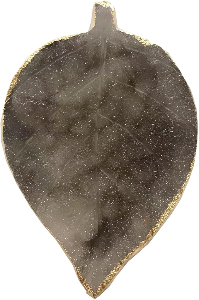 1 Piece Nail Art Palette Nail Polish Palette Mixing Palette Makeup Plate Nail Plate for Nail Art Nail Tip Holder Nail Art Display (gray leaf)-GlimoraGlow