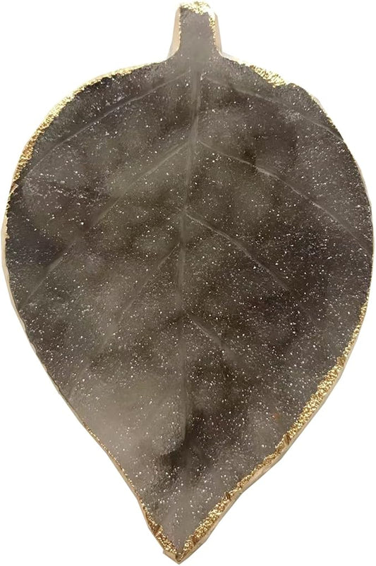 1 Piece Nail Art Palette Nail Polish Palette Mixing Palette Makeup Plate Nail Plate for Nail Art Nail Tip Holder Nail Art Display (gray leaf)-GlimoraGlow