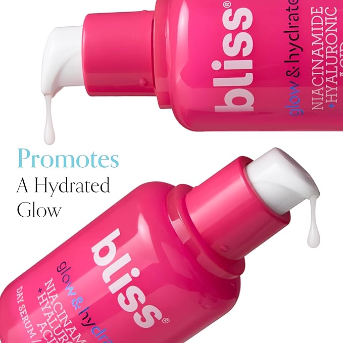 Bliss Glow & Hydrate Serum - Niacinamide + Hyaluronic Acid Serum - 1 Fl Oz - Improves Dullness, Hydrates, Replenishes & Defends Skin - Lightweight Hydration - Clean - Vegan & Cruelty Free-GlimoraGlow