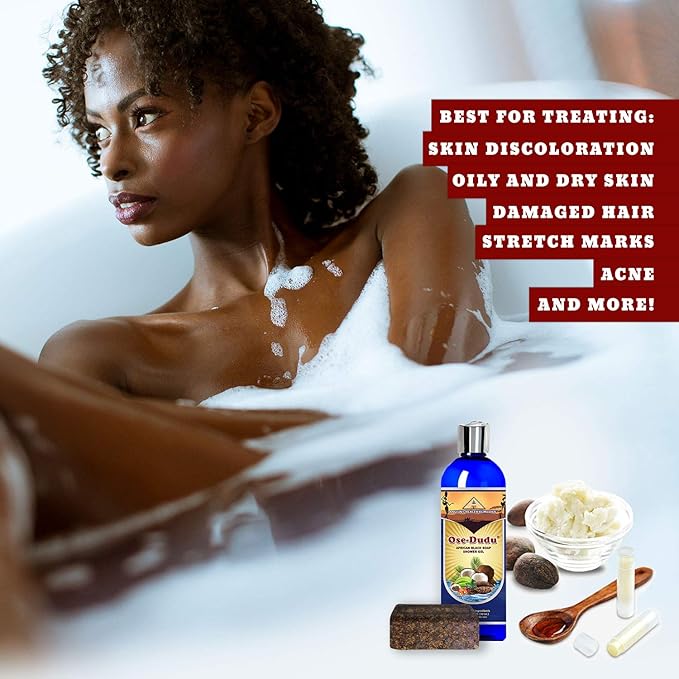 Organic, Anti-Bacterial OSE DUDU LIQUID BLACK SOAP GEL 2 LB (32 oz) Acne Eczema Dry Skin Psoriasis Scar Removal Face and Body Wash Skin Care (GHANA)-GlimoraGlow