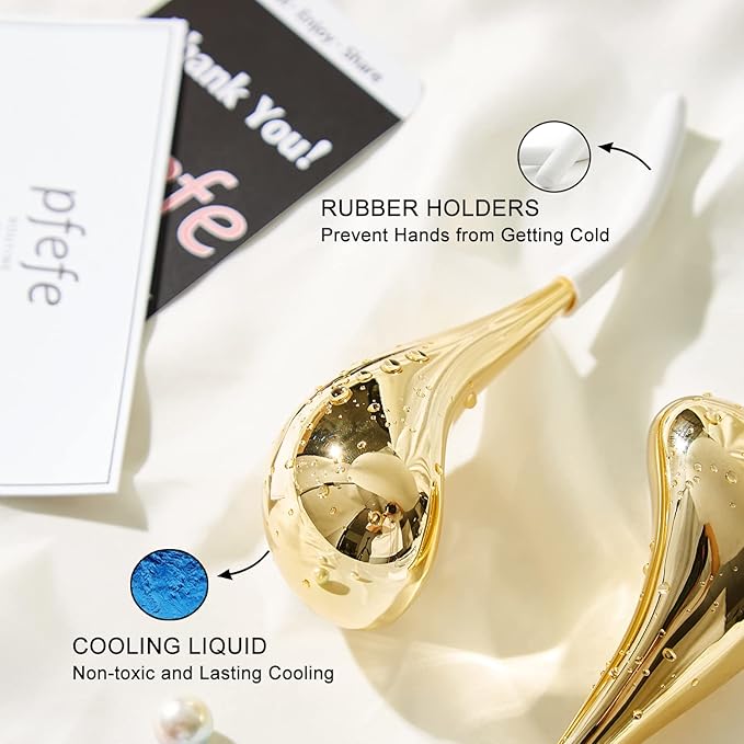 Cryo Sticks for Face, Ice Globes Cryo Globes for Facials, Esthetician Supplies Gifts, Unbreakable Stainless Steel Ice Roller Cooling Spa Balls with Storage Case-GlimoraGlow