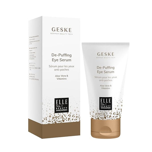 De-Puffing Eye Serum | For Dark Circles & Swollen Eyes | with Aloe Vera | Hydrating & Moisturizing | Smooths the Eye Area | Vegan | No Animal Testing | Complements GESKE SmartAppGuided™ Devices-GlimoraGlow