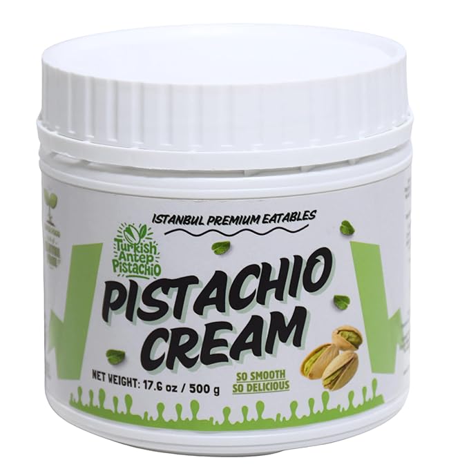 Istanbul Premium Pistachio Cream, Pistachios for Dubai Chocolate Bar, Cream for Dessert, Kataifi & Knafeh, Crema de Pistacho, Non-GMO,1.1 LB (500gr)-GlimoraGlow