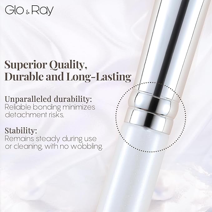 GLO&RAY Concealer Brush Under Eye - Makeup Brush Angled Flat Teardrop, Nose Contour for Powder Pro Concealing Blending for Liquid & Cream Cosmetic, Foundation Brushes Small With Dust Cover (White)-GlimoraGlow