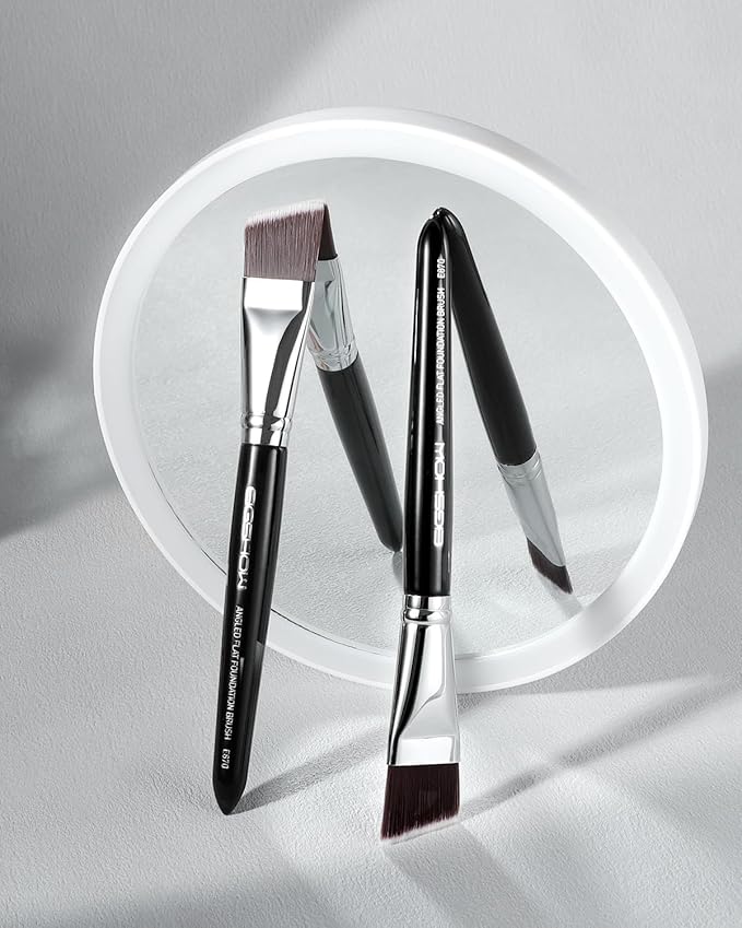 EIGSHOW Angled Flat Foundation Brush, Vegan Synthetic Bristles, Streak Free Application, Face Makeup Brush For Blending Liquid, Cream, Face Mask (E870)-GlimoraGlow