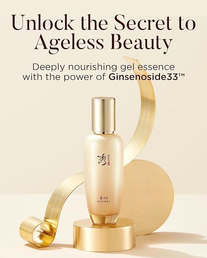 Sooryehan Christmas Gifts Ginseng First Essence (120 ml/2.04 fl oz) Total Age-Defying Solution, Wrinkle Improvement, Nourishing Toner for Radiant and Youthful Skin - Ginsenoside | Korean Skincare-GlimoraGlow