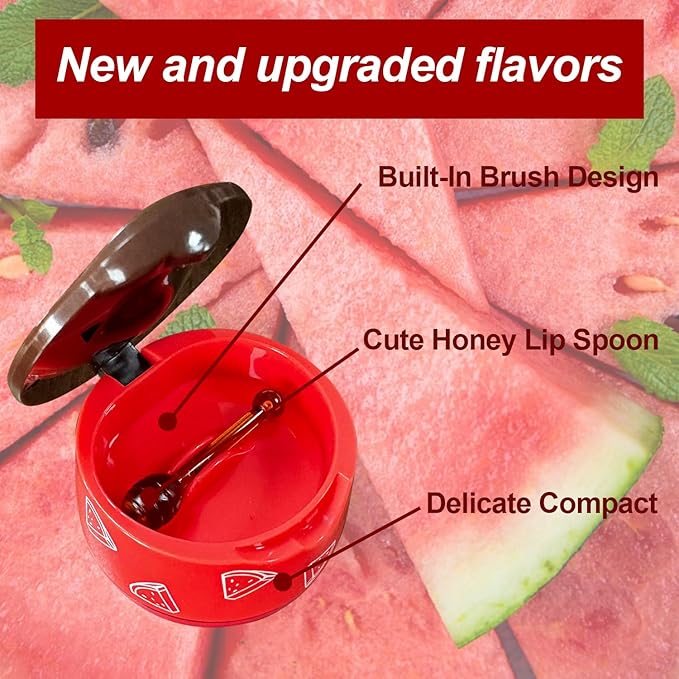 1 PCS Bee Lip Balm Honey Pot, Moisturizing Watermelon Sleeping Lip Balm Lip Mask Overnight, Hydrate Lip Repair Prevent Dry and Cracked Lip Care, Nourishes the Lip Skin, Reduces Lip Lines-GlimoraGlow