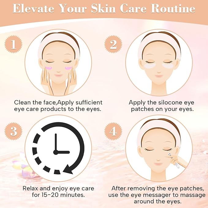 2 Pcs Under Eye Patches Silicone, Under Eye Patches Eye Patches Plump Fine Lines & Wrinkles, Tin Case-GlimoraGlow