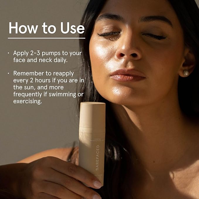 Barefaced Tinted Protection SPF 50+ – Broad-Spectrum Sunscreen with Zinc Oxide, Niacinamide & Hyaluronic Acid – Oil-Free UV Protection, Hydration & Anti-Aging with Universal Tint (60ml)-GlimoraGlow