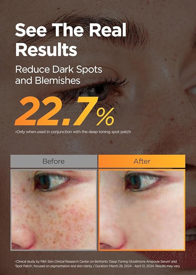 Bewants Deep Toning Glutathione Ampoule Serum | Korean Skincare with Vitamin C & Calendula Extract Oil, 1.01 fl.oz + 0.33 fl.oz (2 Pack)-GlimoraGlow