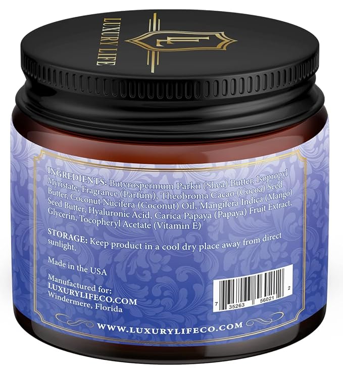 LUXURY LIFE Bed Butter - Irresistibly Fragranced Mood-Enticing Butter Infused with Hyaluronic Acid. Extra Rich Calming Nighttime Moisturizer for Sensual Stimulating Experience (Island Passion, 8 oz)-GlimoraGlow