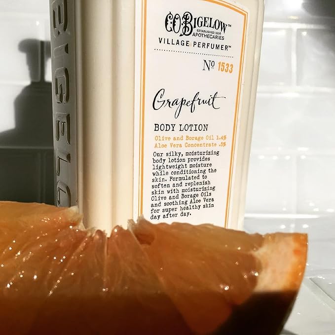 C.O. Bigelow Grapefruit Body Lotion, Village Perfumer Moisturizing Body Lotion with Aloe Vera, Borage Oil & Olive Oil, 10 Fl Oz-GlimoraGlow