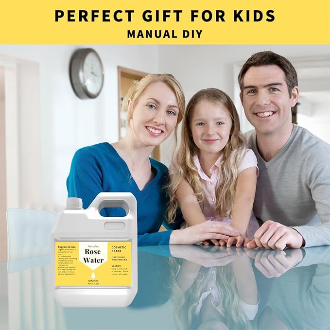 42 fl oz Rose Water for Face Hydrating Mist, 100% Pure Rose Water, Cleanses & Softens, Promotes Healthy Cell, Suitable for All Skin Types-GlimoraGlow