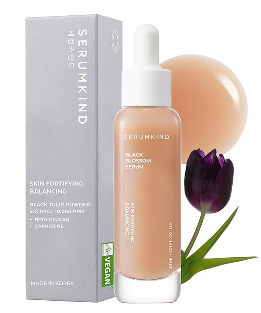 SERUMKIND Black Tulip Serum - Barrier Repair Antioxidant Korean Face Serum – Beta Glucan – Hydrating and Anti-aging – Vegan, Cruelty-Free, Unscented – 1.01 fl.oz.-GlimoraGlow