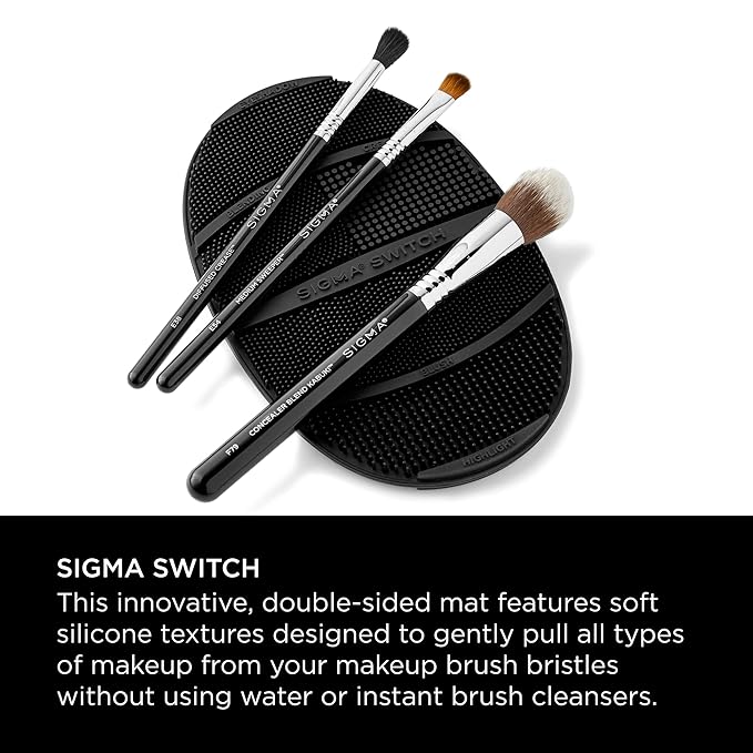 Sigma Switch by Sigma Beauty – Silicone Makeup Brush Cleaner for Switching Shades and Pigments, Switch Cleaning Mat for Superior Makeup Brush Cleaning Mid-Application (Full Size)-GlimoraGlow
