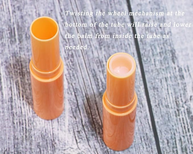 0.14oz Empty Flavored Lip Balm Container Tubes Plastic Homemade Moisturizing Lip Stick with Caps Bulk Fit for Women Adult DIY Making Supplies, 25 Count (Orange)-GlimoraGlow