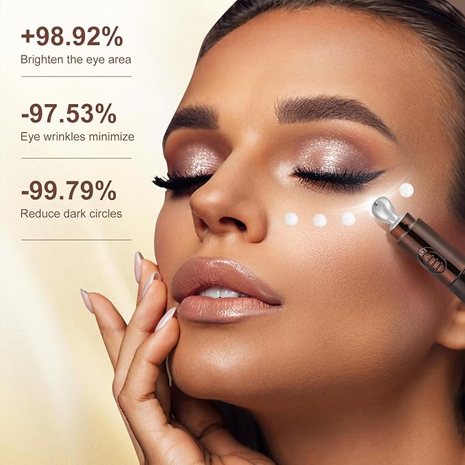 20g Eye Cream with Electric Massager, Moisturizing Anti-Wrinkles Eye Cream, Anti Aging Eye Cream for Dark Circles and Puffiness, Results in 3-4 Weeks to Reduce Fine Lines-GlimoraGlow