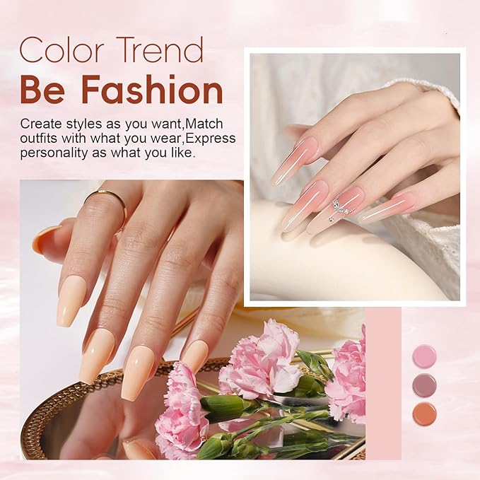 JEWHITENY Poly Extension Gel Kit With 48W LED Nail Lamp 14 Colors Builder Extension Gel All-in-One French Kit Nail Art Design Beginner Kit-GlimoraGlow