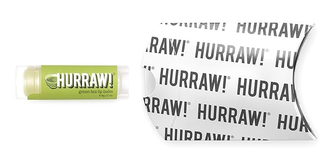 Hurraw! Green Tea Lip Balm: Organic, Certified Vegan, Cruelty and Gluten Free. Non-GMO, 100% Natural Ingredients. Bee, Shea, Soy and Palm Free. Made in USA-GlimoraGlow