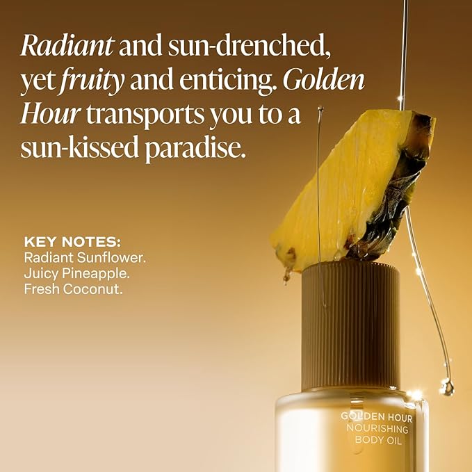 Saltair Body Oil. Luxurious Golden Hour After Shower and Bath Oil Moisturizer for Women and Men. Botanical, Non-Greasy, and Well-Absorbing Lotion for Hydrating Dry Skin. 4oz Pump Bottle-GlimoraGlow