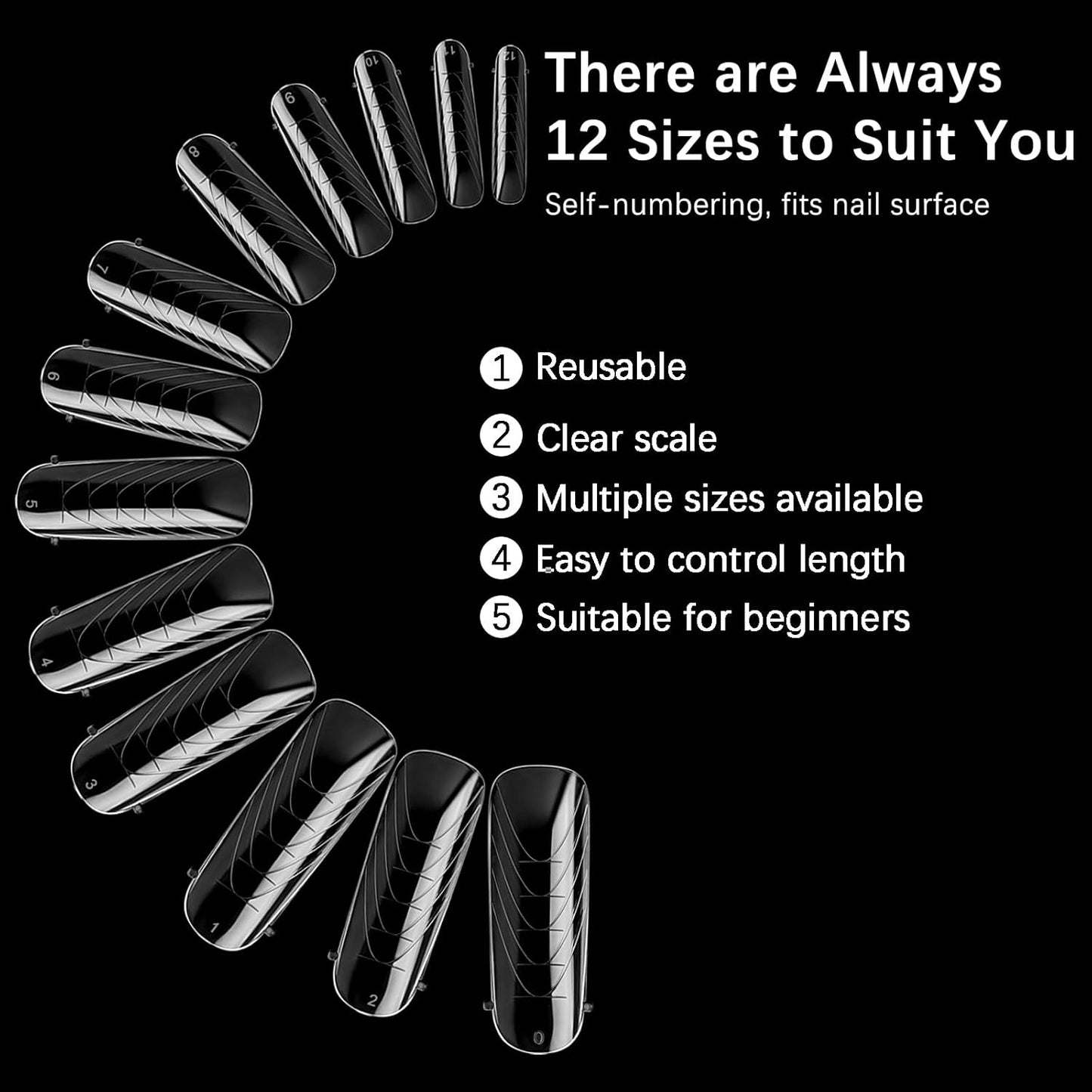 130 Pcs Poly Extension Gel Dual Nail Forms Nail Molds With Scale Builder Coffin Nail for Gel Manicure Nail Art Design Salon DIY at Home (Long Round-Head Dual Nail Forms Set)-GlimoraGlow