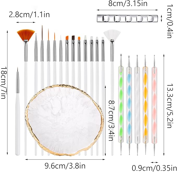 22 Pack Resin Art Palette, Makeup Mixing Palette, Gold Edge Nail Art Tool Gel Design Nail Art Makeup Mixing Tray DIY-GlimoraGlow