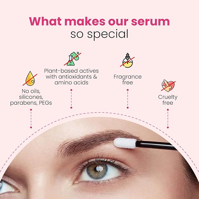 Eyebrow Growth Serum | Natural Thickening & Strengthening Formula | Biotin, Peptides, and Botanical Extracts | Vegan, Gentle, Non-Irritating-GlimoraGlow