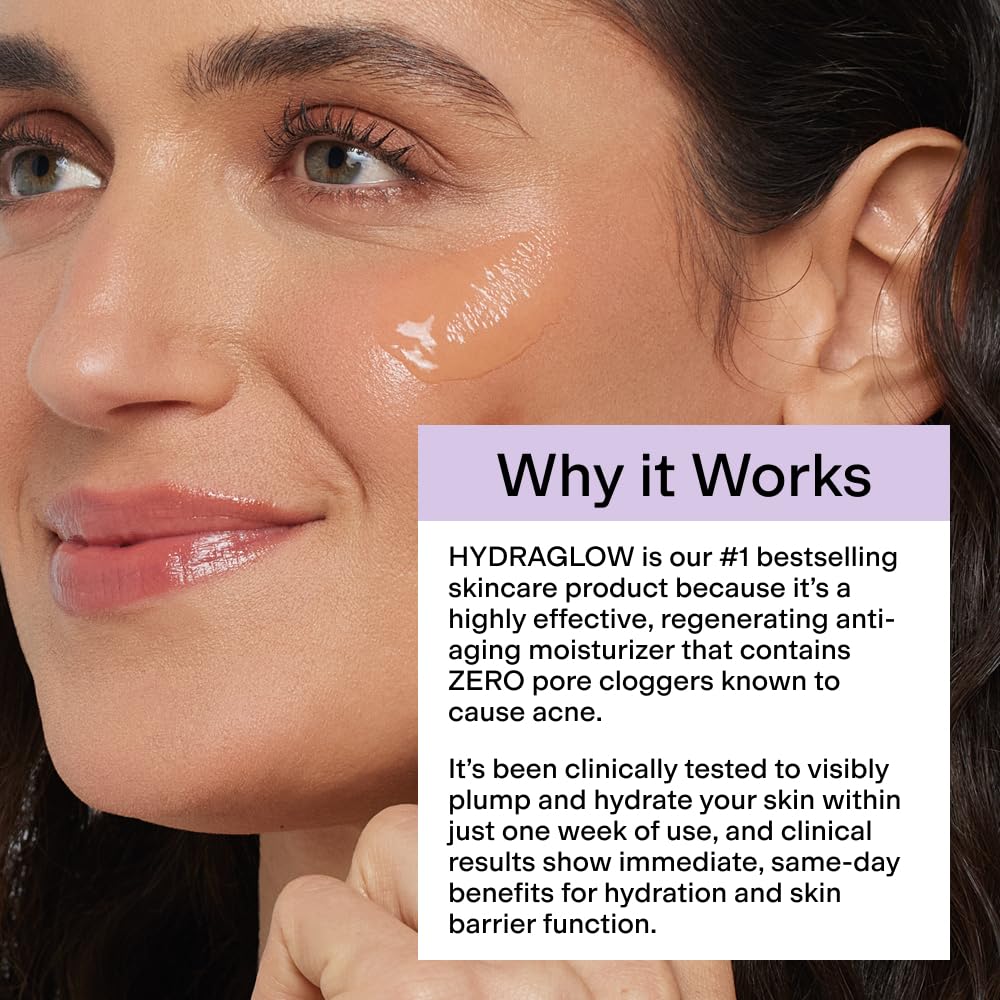 CLEARSTEM - HYDRAGLOW Stem Cell Moisturizer - Bakuchiol + Squalene - Youthful Skin Face Moisturizer - All Skin Types - Facial Skin Care Products - Gluten Free, Cruelty Free - 2 fl oz / 60ml-GlimoraGlow