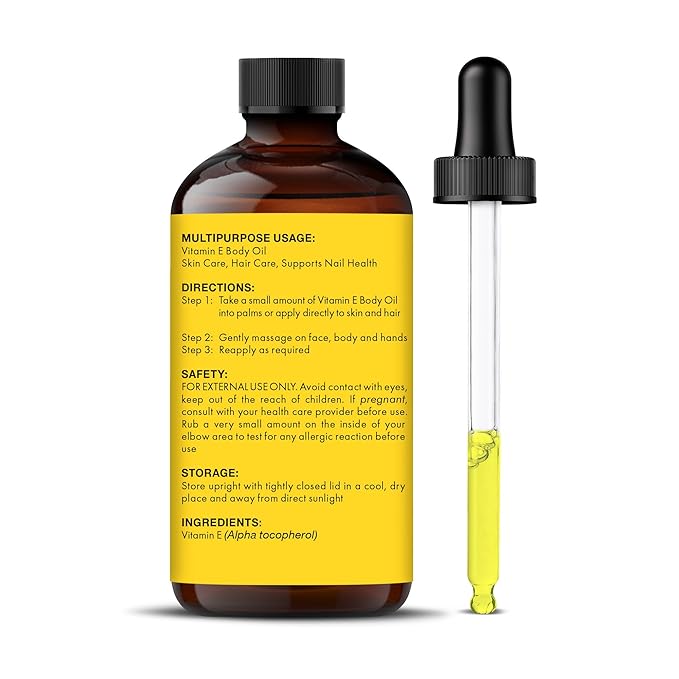 Majestic Pure Vitamin E Oil - 100% Pure & Natural, 70,000 IU | Premium Grade, Cold-Pressed and Tocopherol to Repair Dry, Damaged Skin | Moisturizing Skin, Hair and Scalp 2 Fl Oz-GlimoraGlow