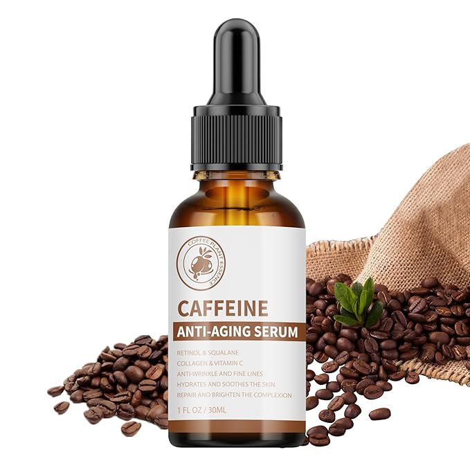 Caffeine Eye Serum Under Eye Treatment Serum for Moisturizing Anti-Aging Brightening Eye Serum, Caffeine Eye Cream for Wrinkles, Dark Spots and Dark Circles Beauty Skin Care-GlimoraGlow