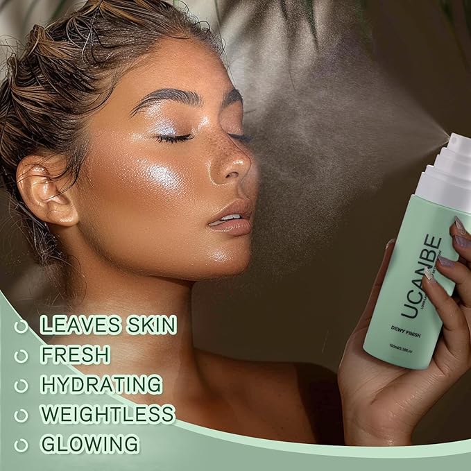 UCANBE Makeup Setting Spray, Dewy Finish Long Lasting Make Up Spray, Hydrating, Fast Drying Face Mist for Natural Glow, 3.38 fl oz-GlimoraGlow