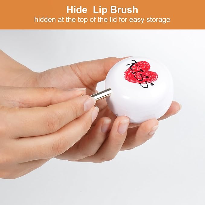 2 Pack Lip Balm Containers,Plastic Portable Empty Lip Balm Container with Mirror and Silicone Lip,Empty Lipstick Dispenser Box for Travel,Home-GlimoraGlow