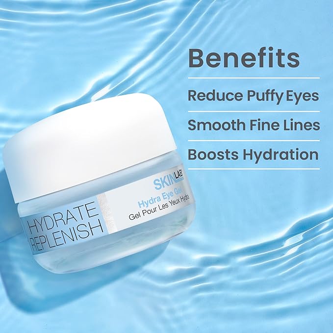 Hydrate& Replenish EYE CREAM- Gel Hydrator-Cream with Hyaluronic Acid & Marine Extracts, attracts moisture to the skin Algae And Seaweed Extracts to revitalize dull looking skin 0.5 Oz-GlimoraGlow