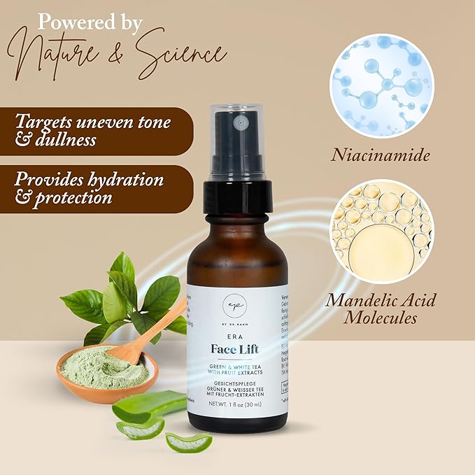 4 Oz Face Lift Mist - Hydrating Face Moisturizer with Green Tea & Niacinamide - Natural Skin Care Spray with Antioxidants, Amino Acids & Aloe for Brighter, Softer Complexion-GlimoraGlow