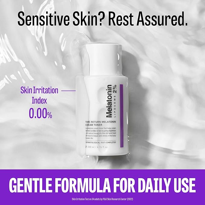Time Return Melatonin Cream Toner | Highly Moisturizing Facial Toner for Sensitive Skin | Clarifying & Calming Toner for Face | Hydrating Toner for Face | Toner Cream Skin Toner (6.76 fl oz)-GlimoraGlow