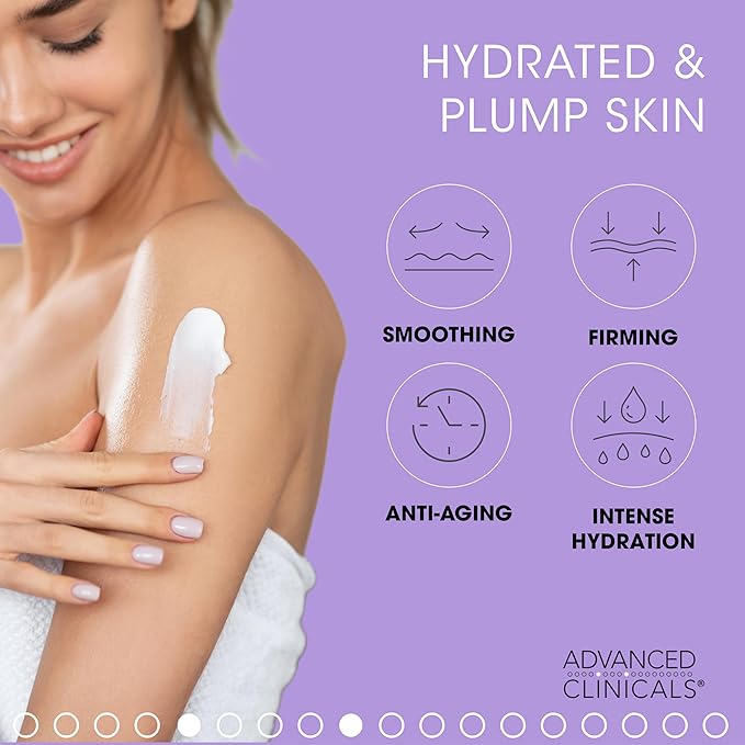 Advanced Clinicals Hyaluronic Acid Body Lotion & Face Moisturizer W/Vitamin E | Hydrating Dry Skin Firming Lotion Minimizes Look Of Wrinkles, Stretch Marks, & Crepey Skin | Skin Care Products, 2pc-GlimoraGlow
