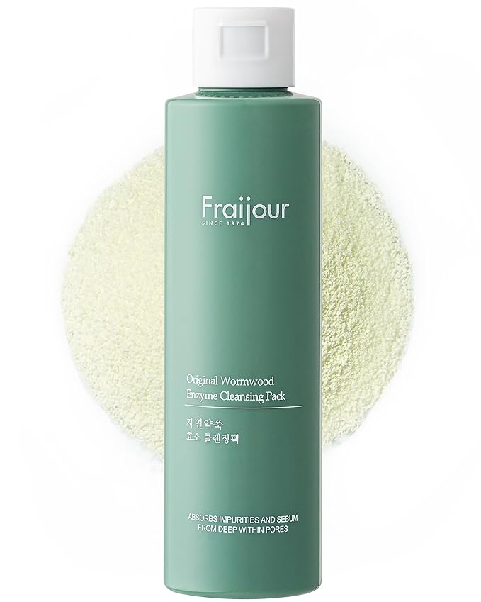 Wormwood Enzyme Cleansing Pack – Korean Powder Face Cleanser & Exfoliant with Papaya Enzyme, AHA BHA PHA, Low pH, Clears Acne & Pores, Smooths Texture, for All Skin Types, 2.82 oz.-GlimoraGlow