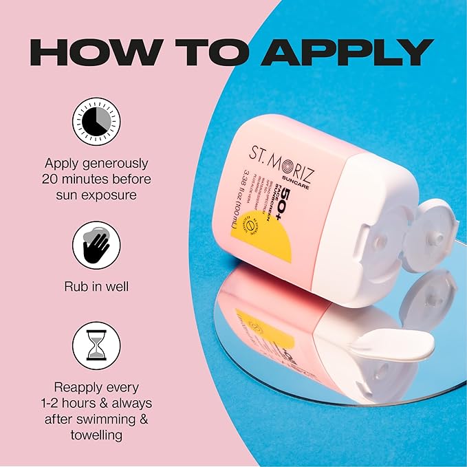 St Moriz Suncare SPF - Sunscreen - Broad Spectrum Protection Water Resistant Sunscreen Moisturizing Lotion + Vitamin E - Oxybenzone & Octinoxate Free - Vegan - Face, 50, Sun Protection Factor (SPF)-GlimoraGlow