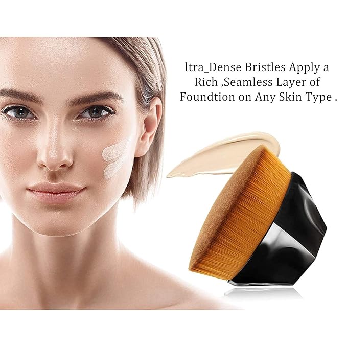 2 Pcs Liquid Foundation 101 and 102 with Kabuki Foundation Brush Flat Top,Full Coverage Foundation Makeup Set,30ml 24HR Matte Oil Control Concealer(Porcelain & Nude)-GlimoraGlow