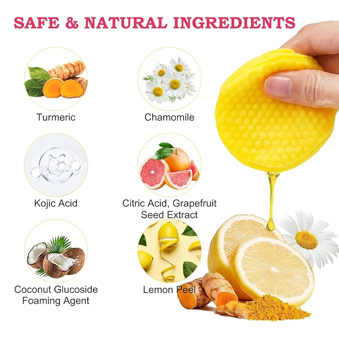 40 PCS Turmeric Kojic Acid Cleansing Pads,Turmeric and Kojic Acid Face Pads,Turmeric Kojic Acid Pads for Face-GlimoraGlow